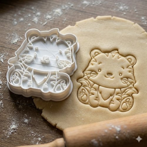 Emporte-pièce tigre mignon 8 cm - moule biscuits et pâte à sucre