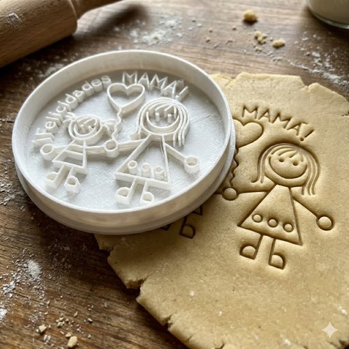 Emporte-pièce fête des mères felicidades mamá - moule biscuit 8cm