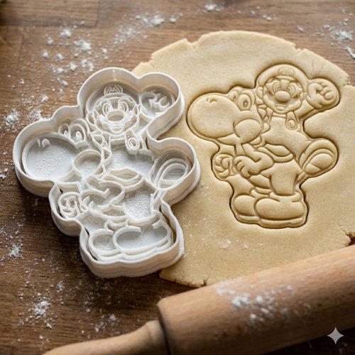 Emporte-pièce mario et yoshi 8 cm - moule biscuit artisanal
