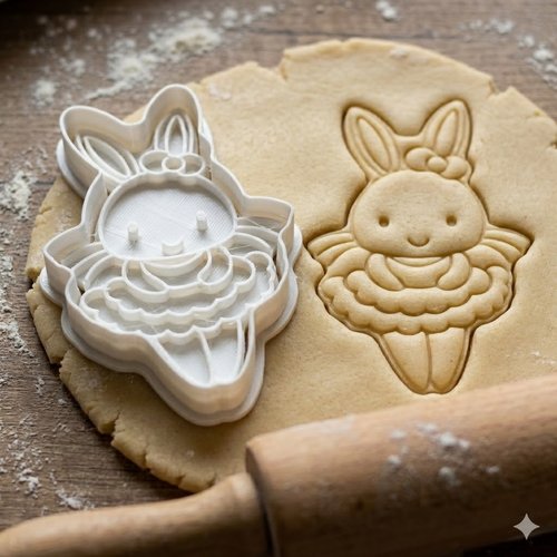 Emporte-pièce lapin danseuse - moule à biscuit artisanal 8 cm