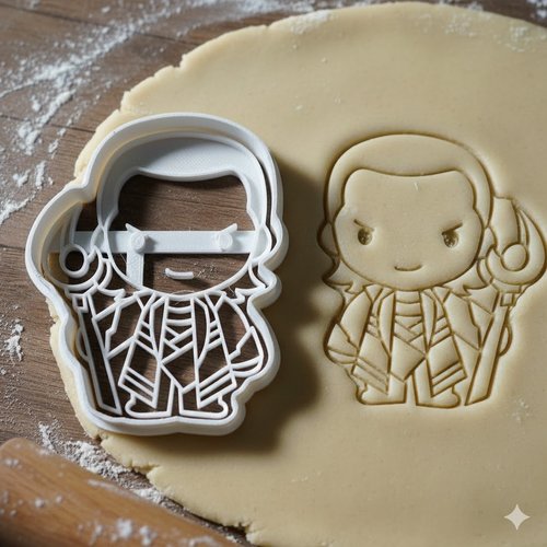Emporte-pièce loki - moule à biscuit artisanal super-héros 8 cm