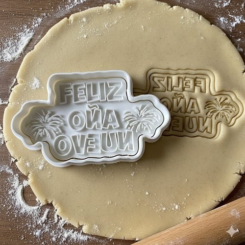 Emporte-pièce feliz año nuevo - moule biscuit nouvel an 8 cm