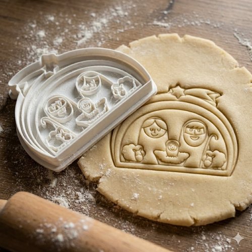Emporte-pièce crèche de noël - moule à biscuit nativité artisanal 8cm