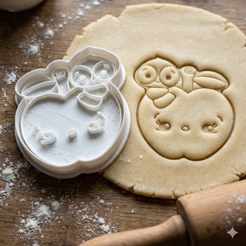 Emporte-pièce pomme kawaii 8cm - moule biscuit artisanal