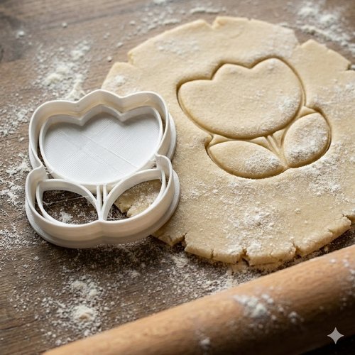 Emporte-pièce fleur tulipe 8cm - moule à biscuit artisanal