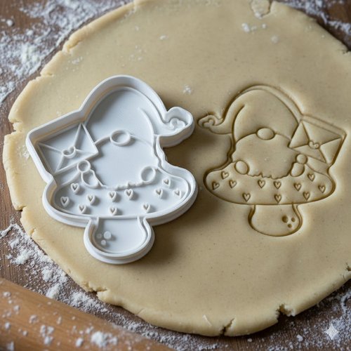 Emporte-piece gnome champignon 8 cm pour biscuits et patisserie