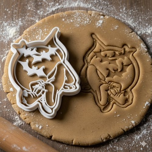 Emporte-piece halloween chauve-souris et chaudron 8 cm - artisanal