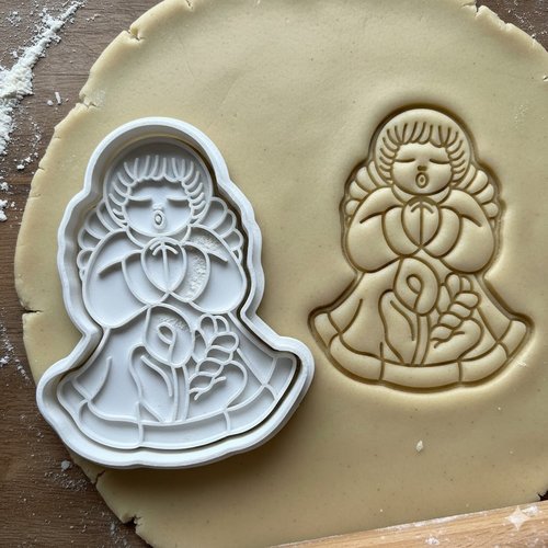 Emporte-piece ange chanteur 8 cm - moule a biscuit artisanal