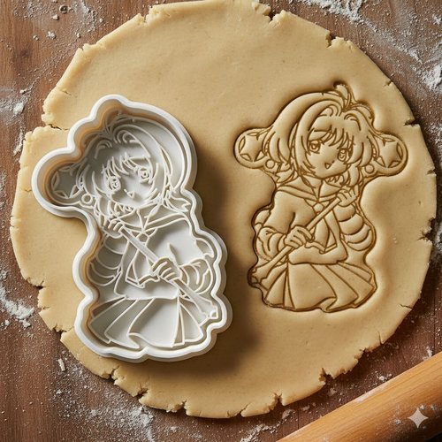 Emporte-piece sakura chasseuse de cartes 8 cm - moule biscuit manga