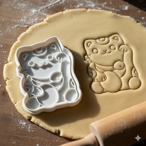 Emporte-piece chat porte-bonheur maneki-neko 8 cm - moule biscuit