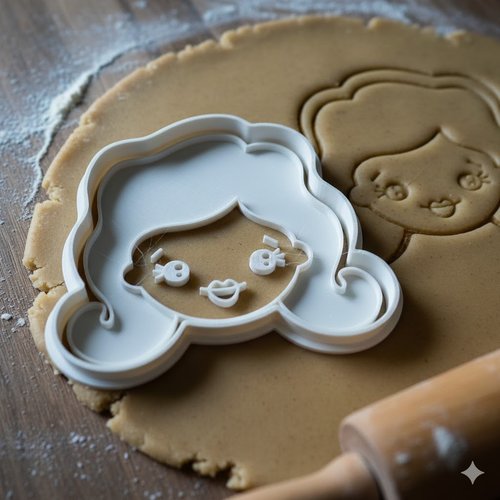 Emporte-piece visage kawaii - moule biscuit artisanal 8 cm