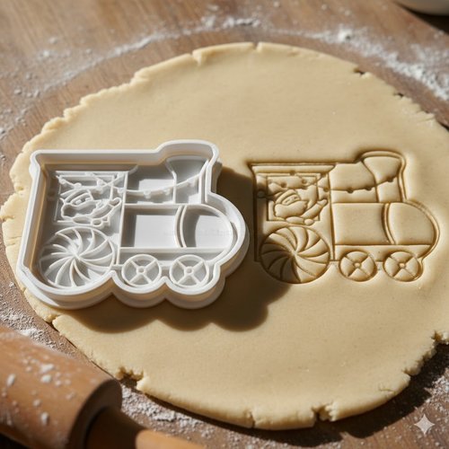 Emporte-pièce train de noël - moule à biscuit artisanal 8 cm