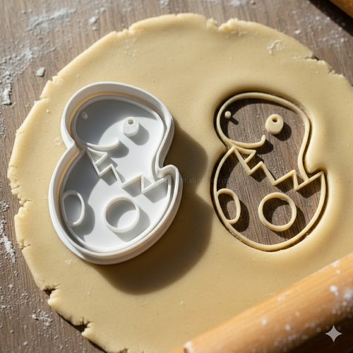 Emporte-piece dinosaure bebe oeuf 8 cm - moule patisserie artisanale