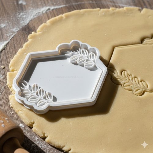 Emporte-piece couronne de feuilles 8 cm - moule biscuit artisanal