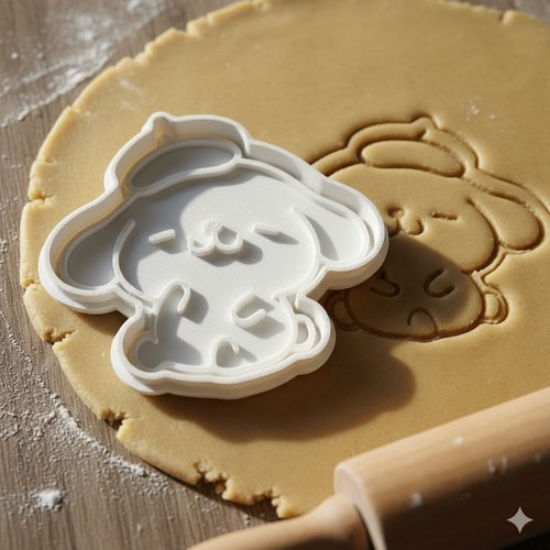 Emporte-pièce pâtisserie kawaii chien à béret - moule biscuits 8 cm