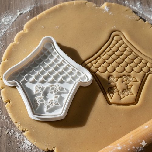 Emporte-piece maisonnette artisanale 8 cm - moule biscuit relief