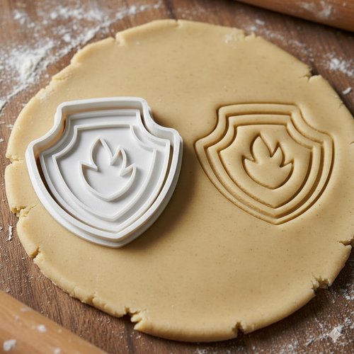 Emporte-pièce blason flamme 8 cm - moule biscuit pâtisserie