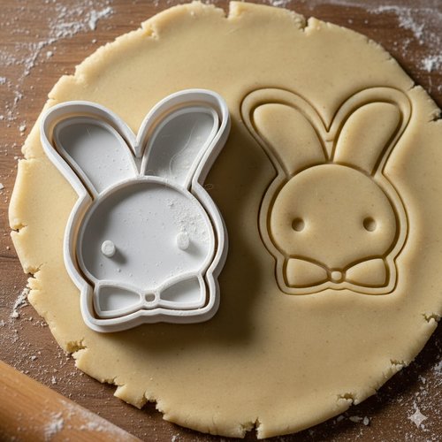 Emporte-piece lapin noeud papillon 8 cm - moule biscuit artisanal