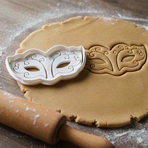 Emporte-pièce masque vénitien 8 cm - moule à biscuit artisanal