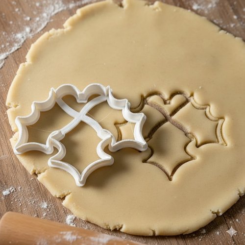 Emporte-piece houx de noel 8 cm - moule biscuit artisanal