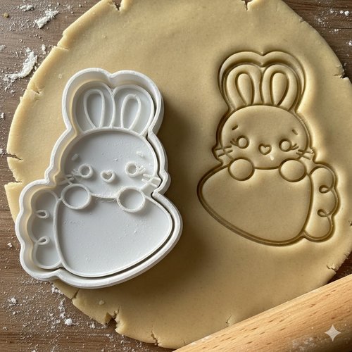 Emporte-piece lapin kawaii 8 cm - moule a biscuit artisanal