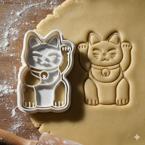 Emporte-piece maneki neko chat de la chance 8 cm - moule patisserie