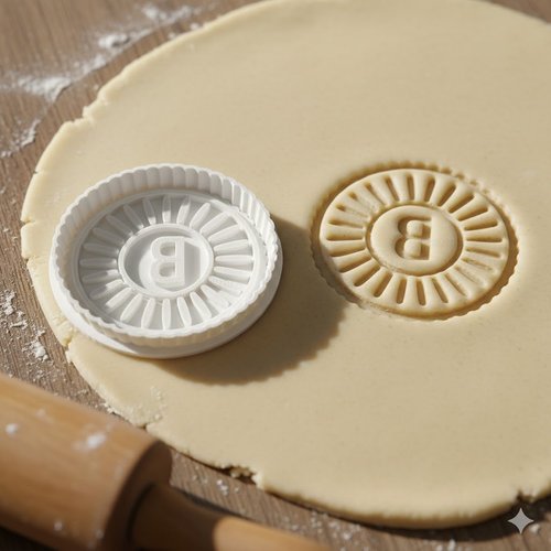 Emporte-piece artisanal lettre b soleil 8 cm pour biscuits