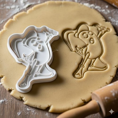 Emporte-pièce fantôme rigolo 8 cm - moule biscuit artisanal noir