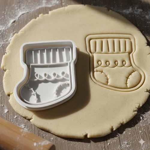 Emporte-piece chaussette de noel pour biscuits et pâte à sucre - 8 cm