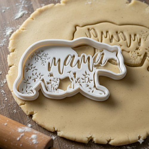 Emporte-pièce ours mama 8 cm - moule à biscuit artisanal