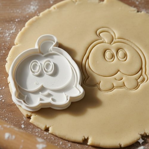 Emporte-piece om nom cut the rope - moule a biscuit artisanal 8 cm