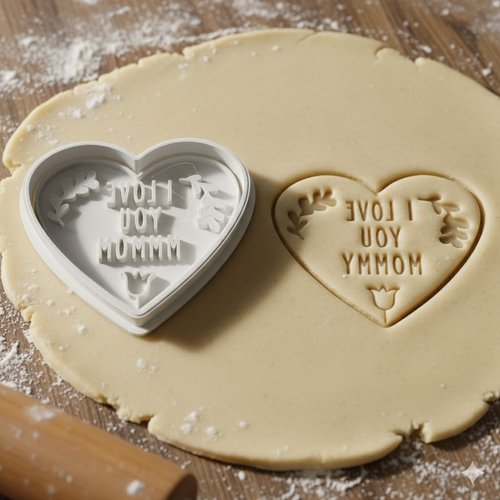 Emporte-piece coeur i love mommy - moule a biscuits fete des meres