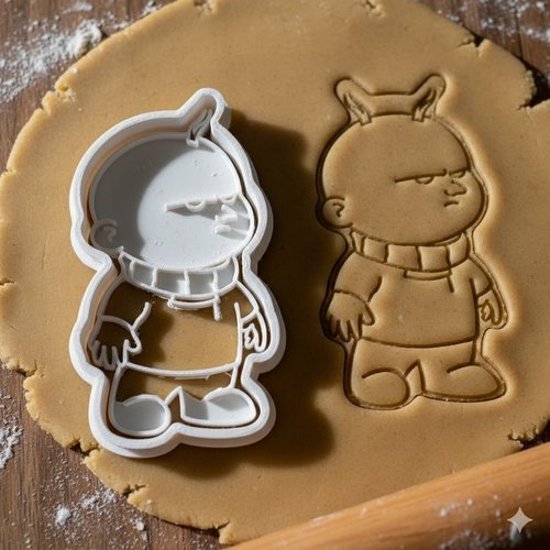 Emporte-piece bebe grincheux 8 cm - moule biscuit artisanal noir