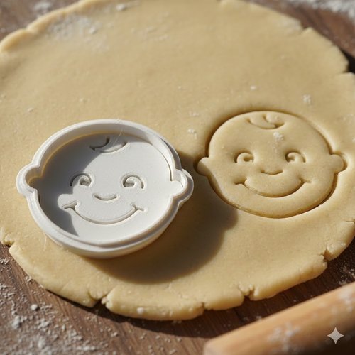 Emporte-piece visage de bebe 8 cm - moule biscuit artisanal