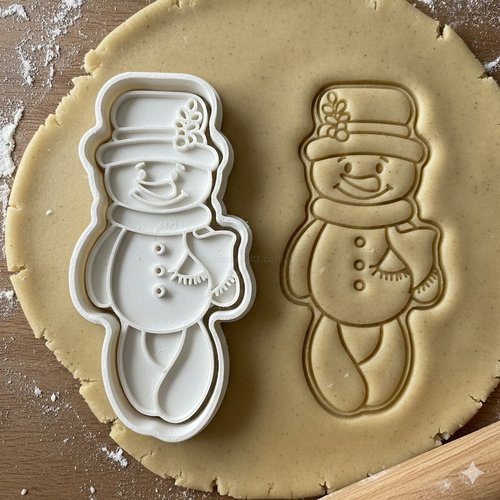 Emporte-piece bonhomme de neige 8 cm - moule biscuit de noel