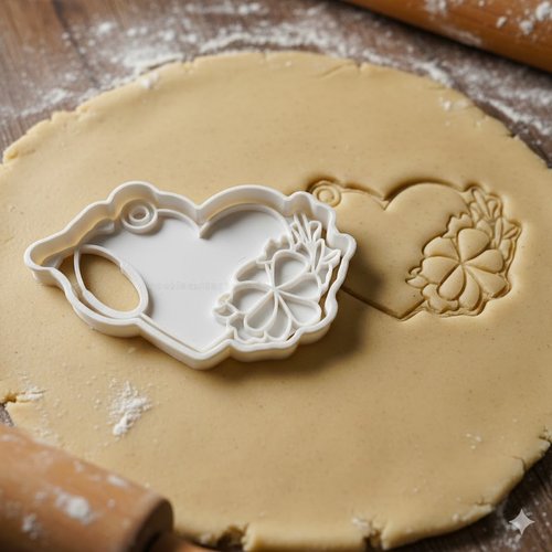 Emporte-piece coeur floral 8 cm - moule biscuits et patisserie