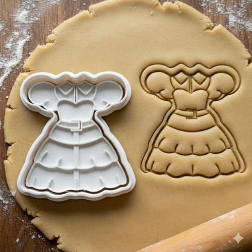 Emporte-piece robe vintage pour biscuits et pate a sucre - 8 cm