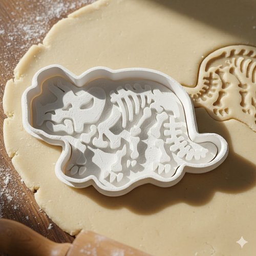 Emporte-pièce tricératops dinosaure squelette 8cm - moule pâtisserie