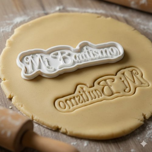 Emporte-pièce mi bautismo 8 cm - moule biscuit baptême artisanal