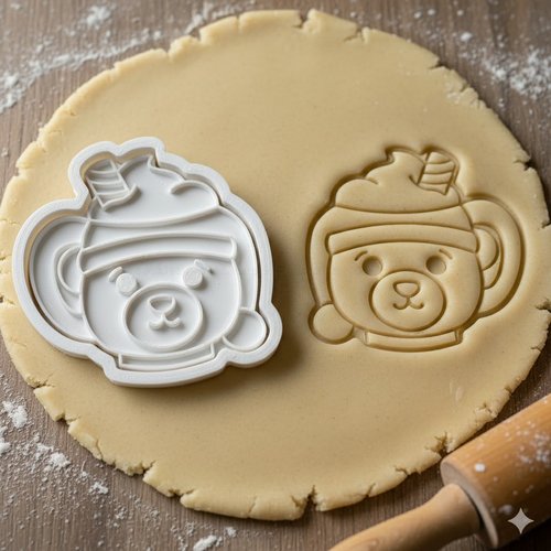 Emporte-piece ours chocolat chaud 8cm - moule patisserie artisanale