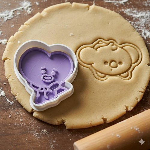 Emporte-piece coeur kawaii et koala - moule patisserie 8 cm