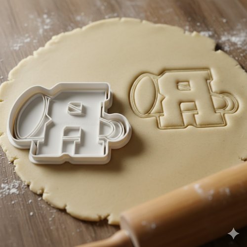 Emporte-piece artisanal lettre r stylisee - moule a biscuit 8 cm