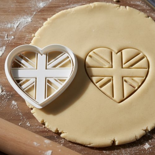 Emporte-pièce coeur union jack 8 cm - moule biscuit drapeau anglais