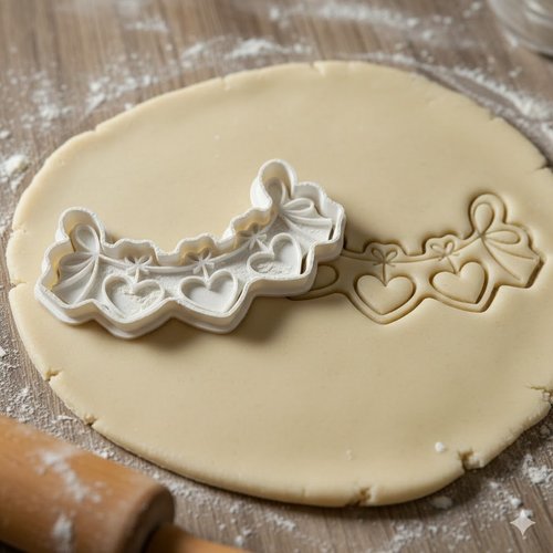 Emporte-piece guirlande de coeurs 8 cm pour biscuits et patisserie