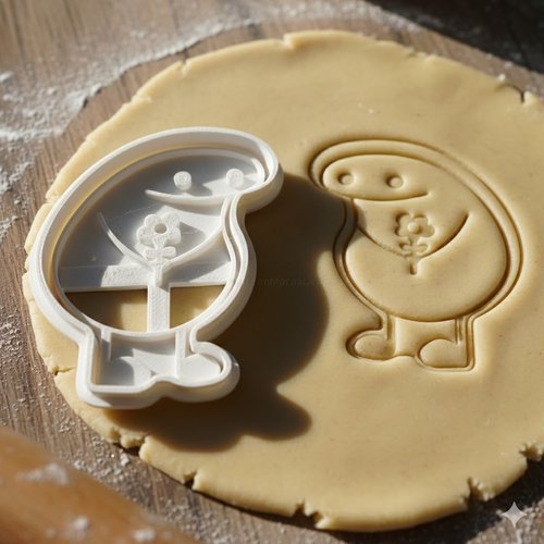 Emporte-piece flork avec fleur 8 cm - moule a biscuit artisanal