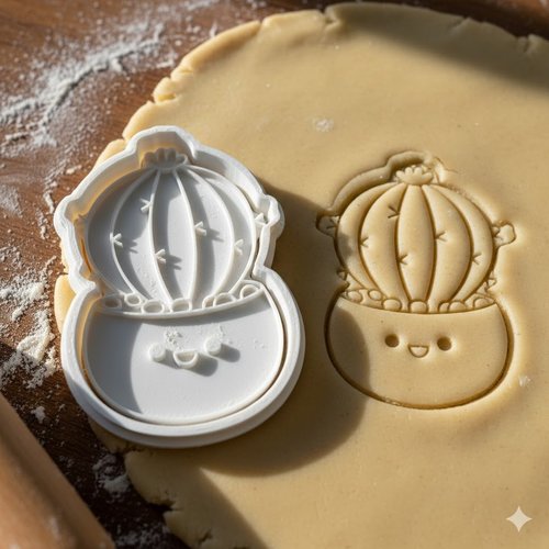 Emporte-pièce cactus kawaii 8 cm - moule biscuit et pâte à sucre