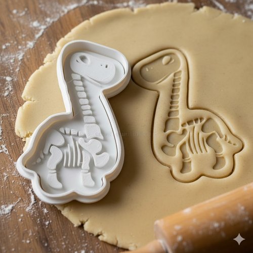 Emporte-piece dinosaure squelette 8 cm moule a biscuits artisanal
