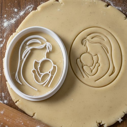 Emporte-piece maman et bebe 8cm - moule a biscuit artisanal