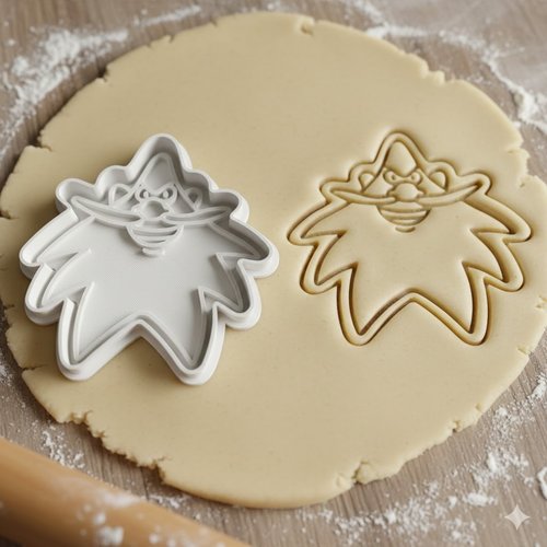 Emporte-piece artisanal viking barbe - moule biscuit et pate a sucre