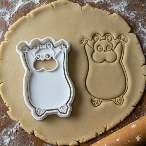 Emporte-pièce hamster rigolo 8 cm - moule à biscuit artisanal